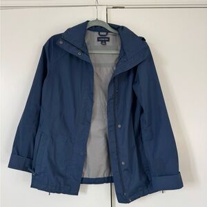 Lands' End Blue Hooded Rain Jacket